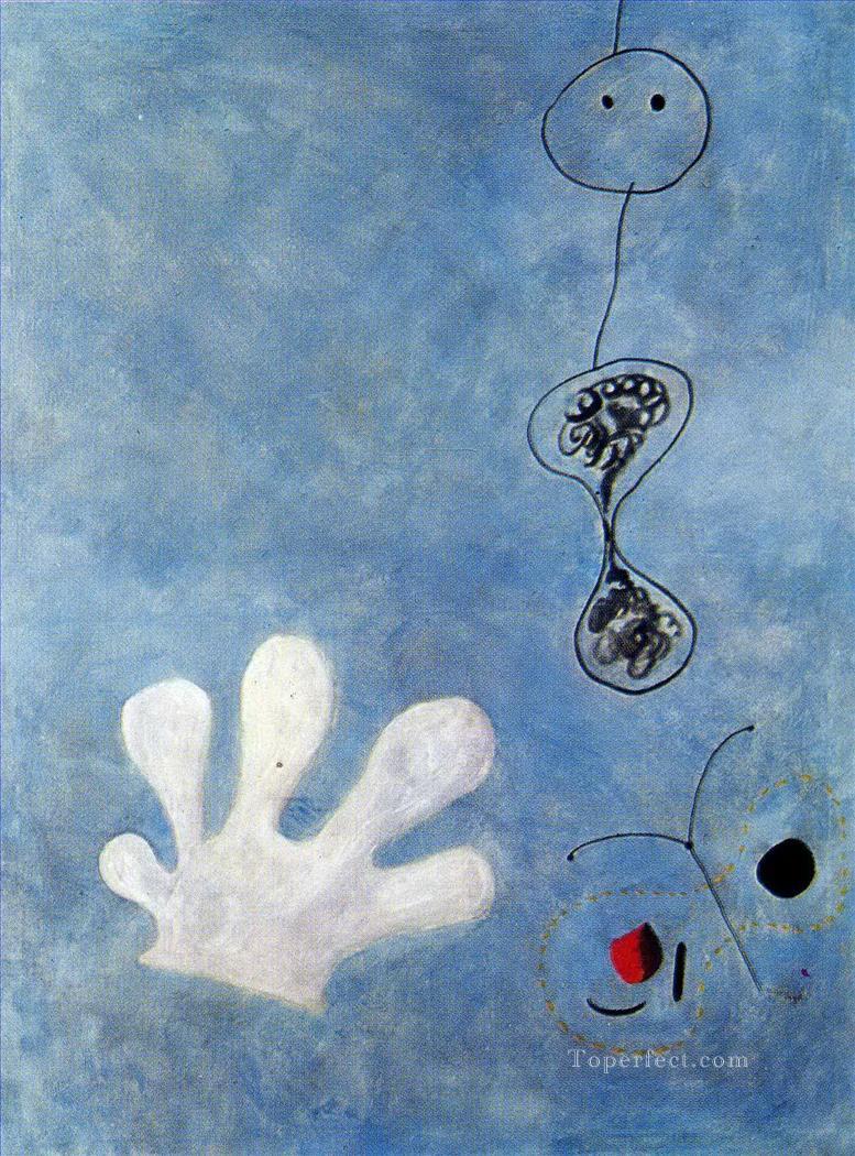 白い手袋のジョアン・ミロ油絵